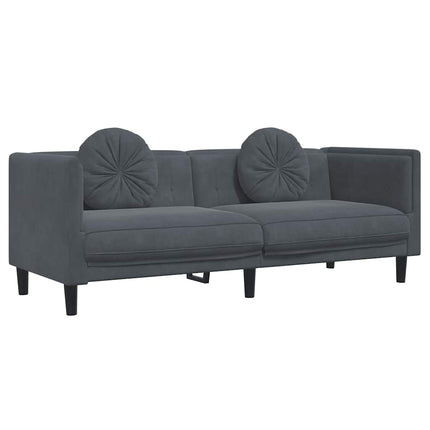 Sofa with Cushions 3-Seater Dark Gray Velvet