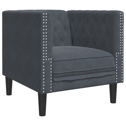 Chesterfield Sofa Chair Dark Gray Velvet