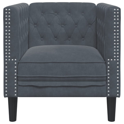 Chesterfield Sofa Chair Dark Gray Velvet