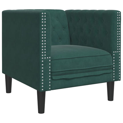 Chesterfield Sofa Chair Dark Green Velvet