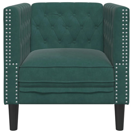 Chesterfield Sofa Chair Dark Green Velvet