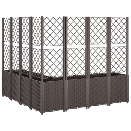 Garden Planter with Trellis Brown 63"x63"x55.1" PP
