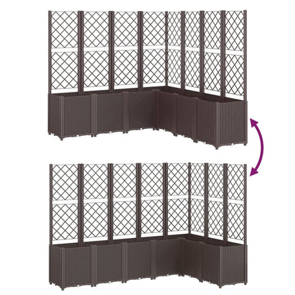 Garden Planter with Trellis Brown 63"x63"x55.1" PP