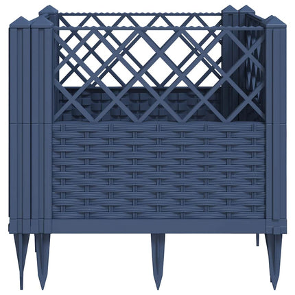 Garden Planter with Pegs Blue Gray 17.1"x17.1"x17.1" PP