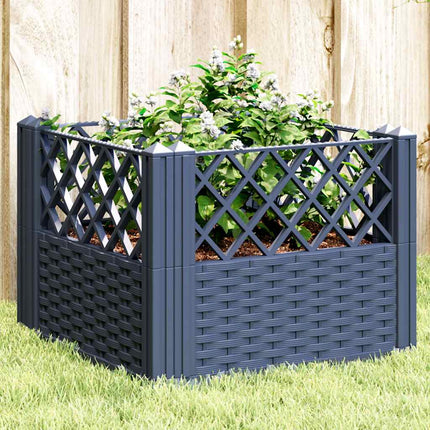 Garden Planter with Pegs Blue Gray 17.1"x17.1"x17.1" PP
