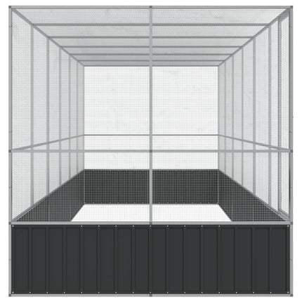 Aviary with Extension Silver 246.1"x81.5"x83.5" Steel