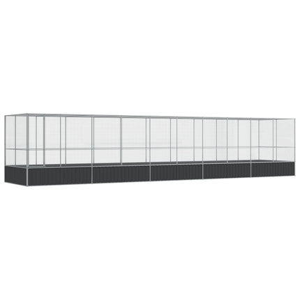 Aviary with Extension Silver 409.1"x81.5"x83.5" Steel