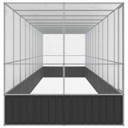Aviary with Extension Silver 409.1"x81.5"x83.5" Steel