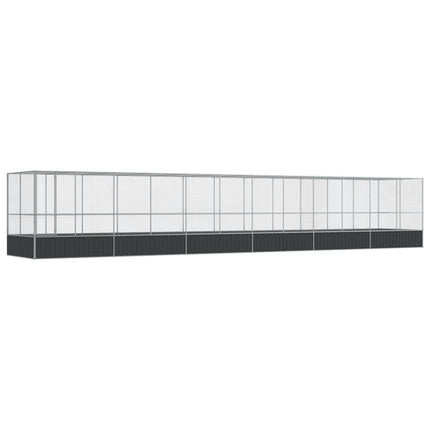 Aviary with Extension Silver 490.6"x81.5"x83.5" Steel