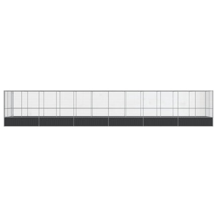 Aviary with Extension Silver 490.6"x81.5"x83.5" Steel