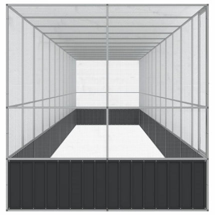 Aviary with Extension Silver 490.6"x81.5"x83.5" Steel