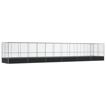 Aviary with Extension Silver 490.6"x81.5"x83.5" Steel