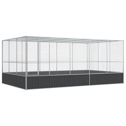 Aviary with Extension Silver 203.9"x120.9"x83.5" Steel