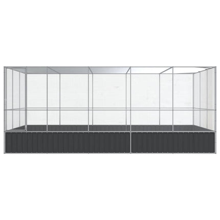 Aviary with Extension Silver 203.9"x120.9"x83.5" Steel