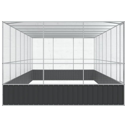 Aviary with Extension Silver 285.4"x120.9"x83.5" Steel