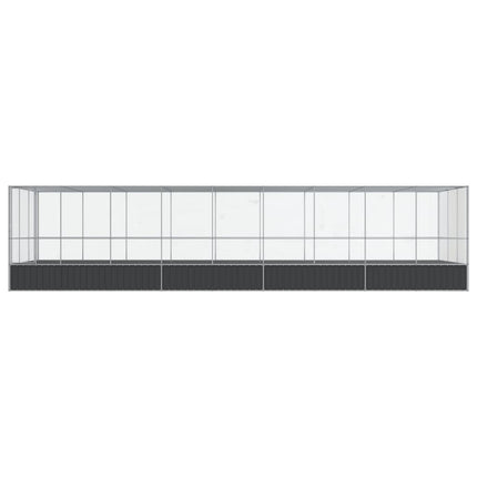 Aviary with Extension Silver 366.9"x120.9"x83.5" Steel