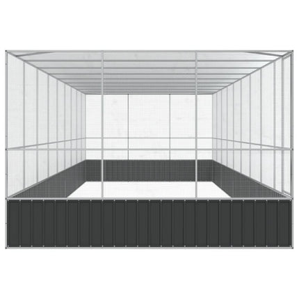 Aviary with Extension Silver 366.9"x120.9"x83.5" Steel