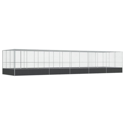 Aviary with Extension Silver 448.4"x120.9"x83.5" Steel