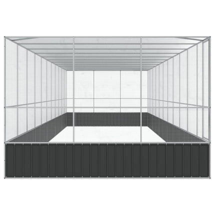 Aviary with Extension Silver 448.4"x120.9"x83.5" Steel