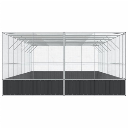 Aviary with Extension Silver 327.6"x163"x83.5" Steel