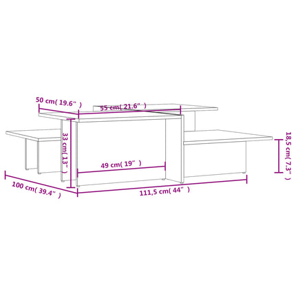 Coffee Tables 2 pcs Sonoma Oak Engineered Wood