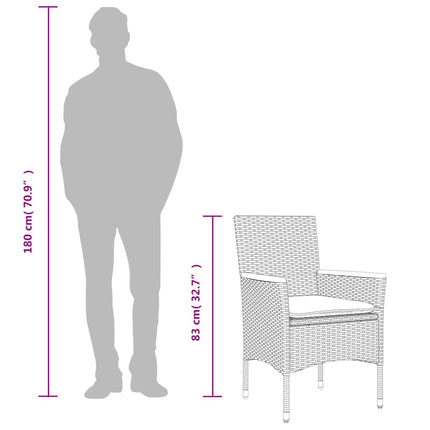 Garden Chair Black, Cream White