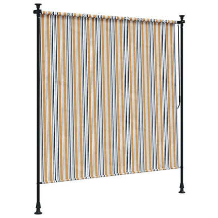 Outdoor Roller Blind Yellow and White 59.1"x106.3" Fabric&Steel