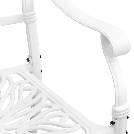 7 Piece Patio Dining Set White Cast Aluminum
