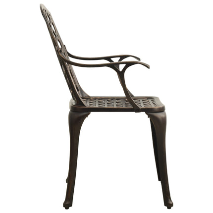 Patio Chairs 6 pcs Cast Aluminum Bronze