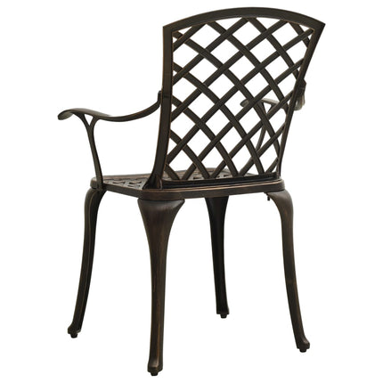 Patio Chairs 6 pcs Cast Aluminum Bronze