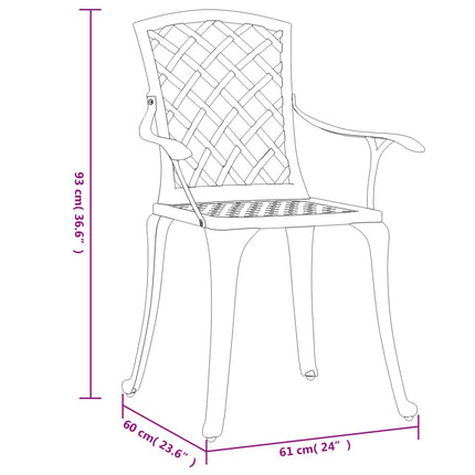 Patio Chairs 6 pcs Cast Aluminum White