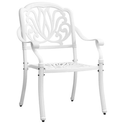 5 Piece Patio Dining Set White Cast Aluminum