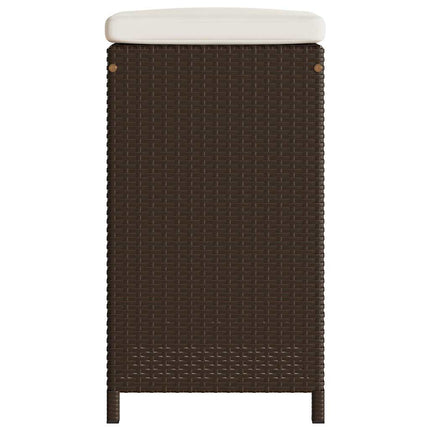 Patio Bar Stools with Cushions 4 pcs Brown Poly Rattan