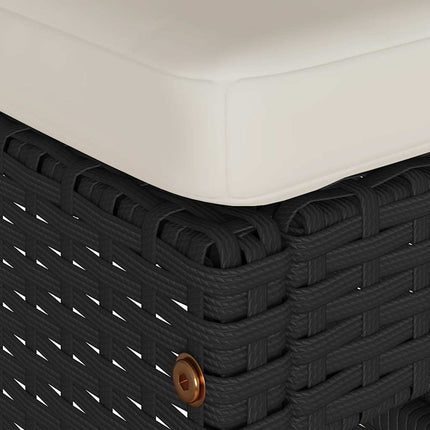 Patio Bar Stools with Cushions 6 pcs Black Poly Rattan