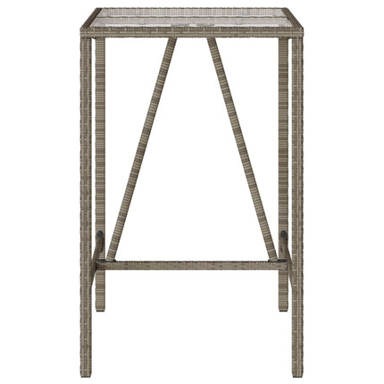 Patio Bar Table Gray 27.6"x27.6"x43.3" Poly Rattan