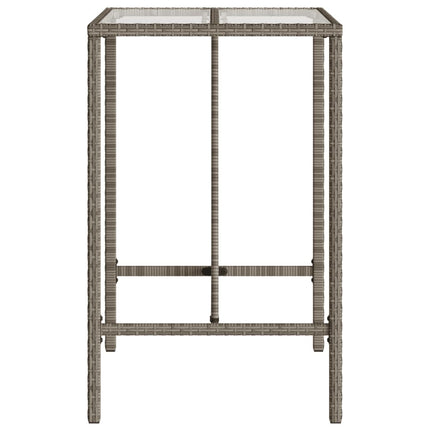 Patio Bar Table Gray 27.6"x27.6"x43.3" Poly Rattan