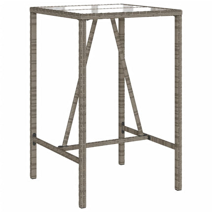 Patio Bar Table Gray 27.6"x27.6"x43.3" Poly Rattan
