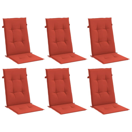 Highback Chair Cushions 6 pcs Melange Red 47.2"x19.7"x1.6" Fabric
