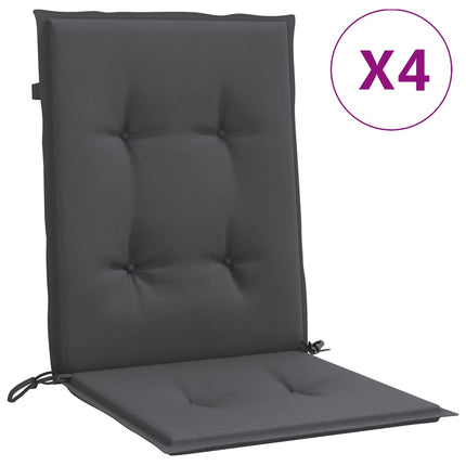 Lowback Chair Cushions 4 pcs Melange Anthracite 39.4"x19.7"x1.6" Fabric