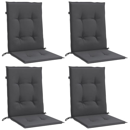 Lowback Chair Cushions 4 pcs Melange Anthracite 39.4"x19.7"x1.6" Fabric