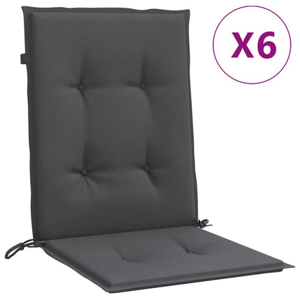 Lowback Chair Cushions 6 pcs Melange Anthracite 39.4"x19.7"x1.6" Fabric