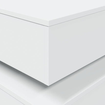 Coffee Table with LED Lights White 19.7"x19.7"x15.7