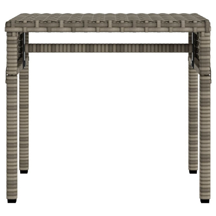 Sun Lounger with Canopy and Table Gray Poly Rattan