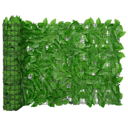 Balcony Privacy Screen with Green Leaves 236.2"x29.5