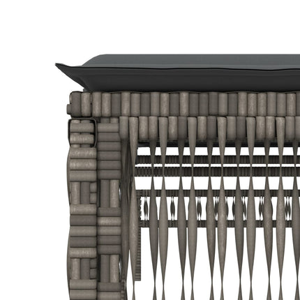 Sun Lounger with Cushion Gray Poly Rattan