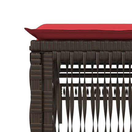 Sun Lounger with Cushion Brown Poly Rattan