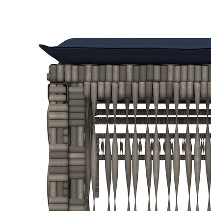 Sun Loungers 2 pcs with Table Grey Poly Rattan