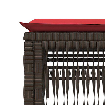 Sun Loungers 2 pcs with Table Brown Poly Rattan