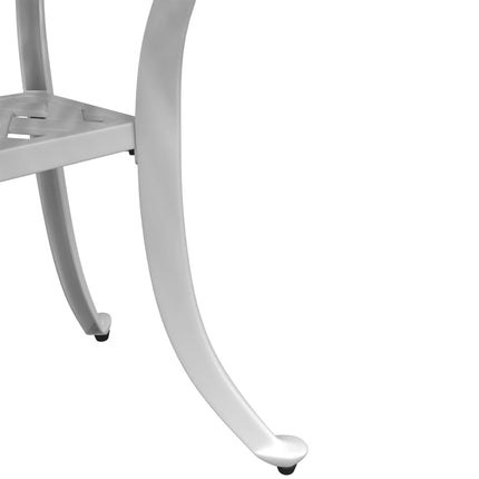 Patio Table White 20.9"x20.9"x20.9" Cast Aluminum