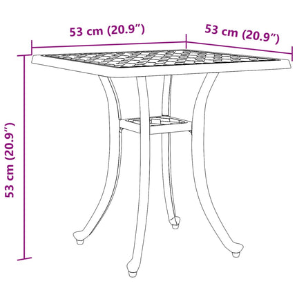 Patio Table White 20.9"x20.9"x20.9" Cast Aluminum